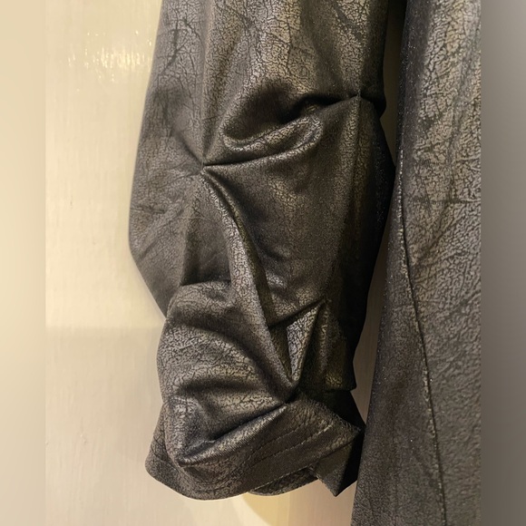 Black, Leather-look Blouse - Picture 2 of 7